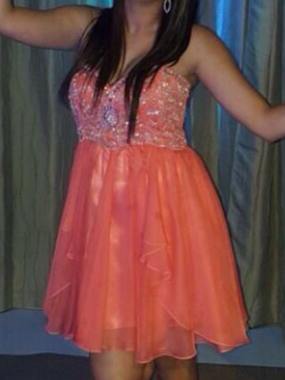 Coral Pink Sequin Bodice Party Dress for Kids